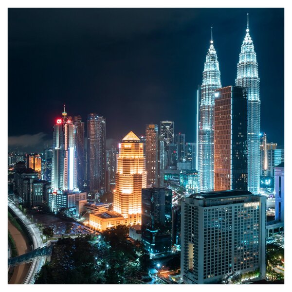 Obraz - Noc v Kuala Lumpur (30x30 cm)