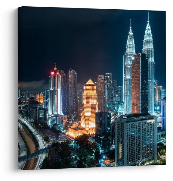Obraz - Noc v Kuala Lumpur (30x30 cm)