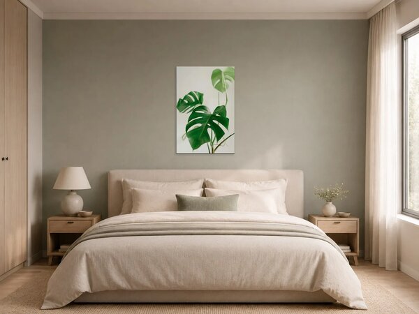 Monstera v jemných tónech – Jednodílný obraz, 30 × 40 cm