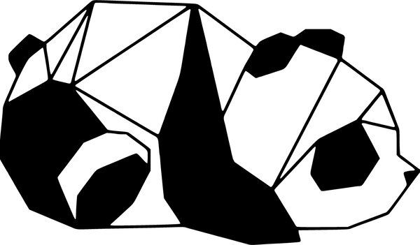 Vyřezávaný obraz na zeď panda - TUFUK: Přírodní překližka - Topol přírodní 40 x 23 cm 3850-41053 PR0242 HEU+