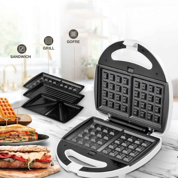 Toustovač, vaflovač a gril 3v1 Väline Pipu, 750W, bílý, 3 roky záruka