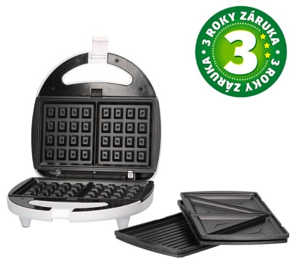 Toustovač, vaflovač a gril 3v1 Väline Pipu, 750W, bílý, 3 roky záruka