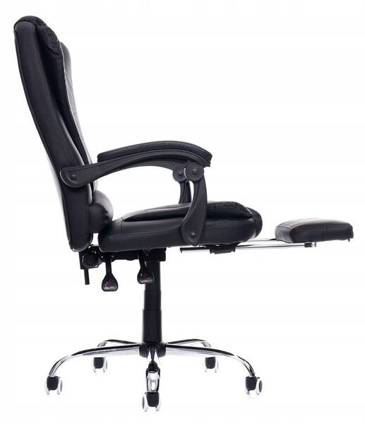 Kancelářské křeslo Relax s podnožkou na nohy, černá barva