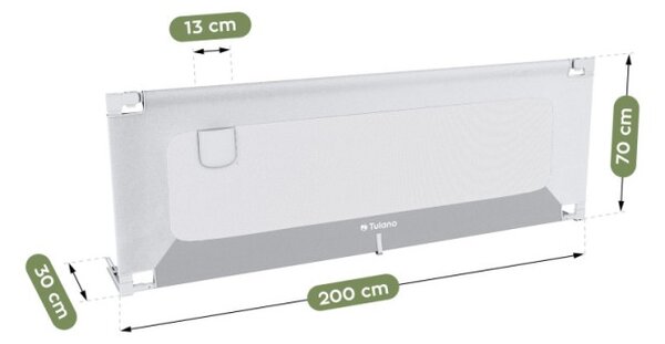 Bezpečnostní zábrana na postel Cover 40 bílá / šedá 200 cm