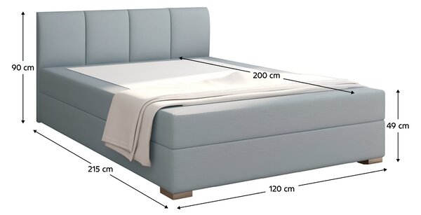 KONDELA Boxspringová postel 120x200, mentolová, RIANA KOMFORT