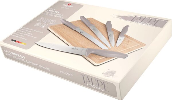 Sada nožů s prkénkem 6 ks Taupe Collection
