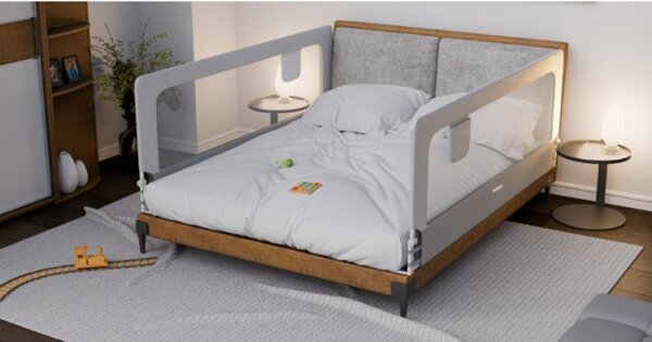Bezpečnostní zábrana na postel Cover 30 bílá / šedá 200 cm