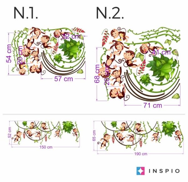INSPIO-textilní přelepitelná samolepka - Samolepky na zeď - V džungli