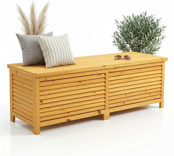 Devná truhla na poltáe Mucola truhla na poltáe 140 cm zahradní box zahradní truhla truhla na poltáe úloný box - hndý