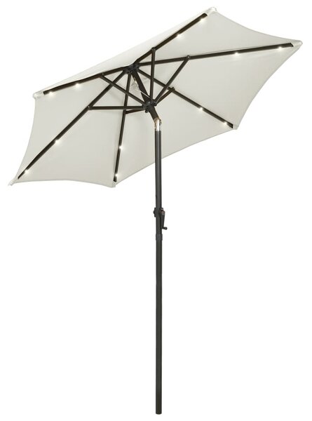 Zahradní slunečník s LED osvětlením pískový 200 x 211 cm hliník