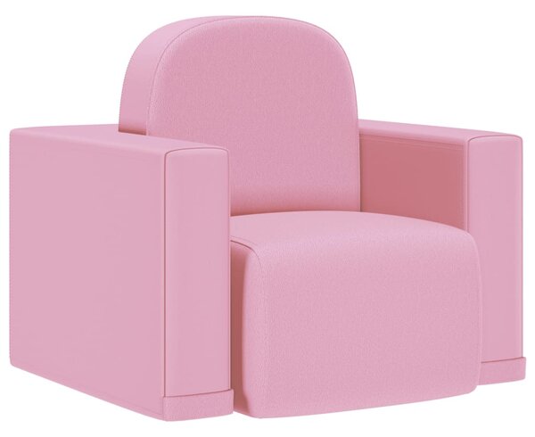 Dětská sedačka 2 v 1 růžová umělá kůže