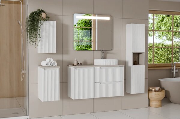 Comad Doplňková koupelnová skříňka vysoká Nova White 30 bílá mat