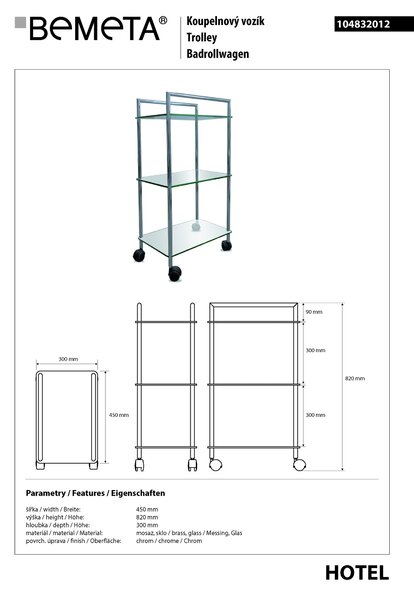 Bemeta Design Koupelnový vozík - 104832012