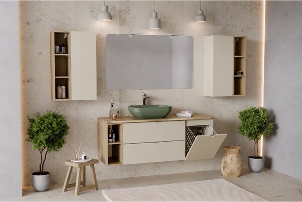 Comad Set koupelnového nábytku Dalia Cashmere 120 kašmír mat/dub cremona