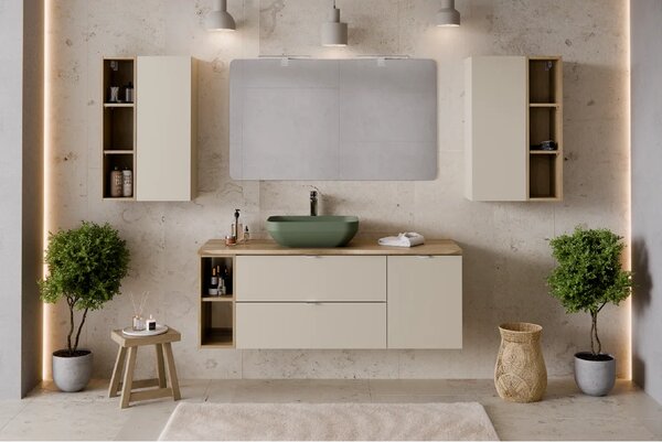 Comad Set koupelnového nábytku Dalia Cashmere 120 kašmír mat/dub cremona