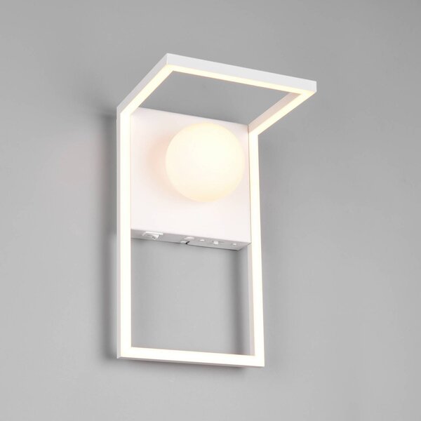 Trio Lighting LED nástěnné světlo Arola, matná bílá, šířka 17 cm, kov, stmívatelný, Bílá / opál, Obývací pokoj / jídelna, kov, Moderní