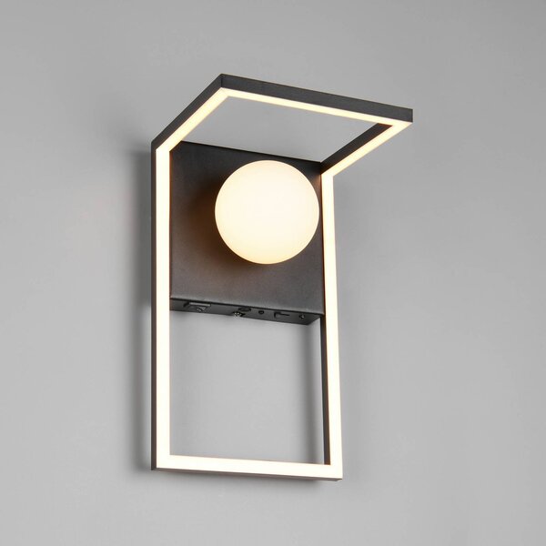 Trio Lighting LED nástěnné světlo Arola, matná černá, šířka 17 cm, kov, stmívatelný, Černá, Obývací pokoj / jídelna, kov, Moderní