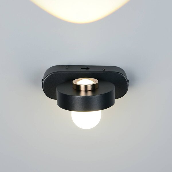 Trio Lighting LED nástěnné světlo Arpino černé, výsuv 15 cm, kovové, 2ramenné., stmívatelný, Černá, Obývací pokoj / jídelna, kov, Moderní