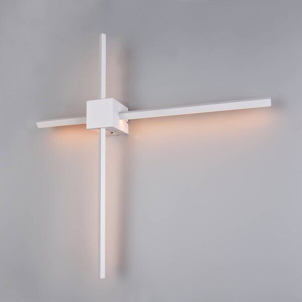 Trio Lighting LED nástěnné světlo Cassino, bílá matná, šířka 67 cm, kov, stmívatelný, Bílá / opál, Obývací pokoj / jídelna, kov, Moderní