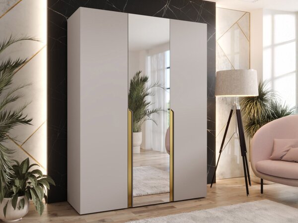 Šatní skříň se zrcadlem Frokow 2 150 cm, Barva: černá 5903211483431