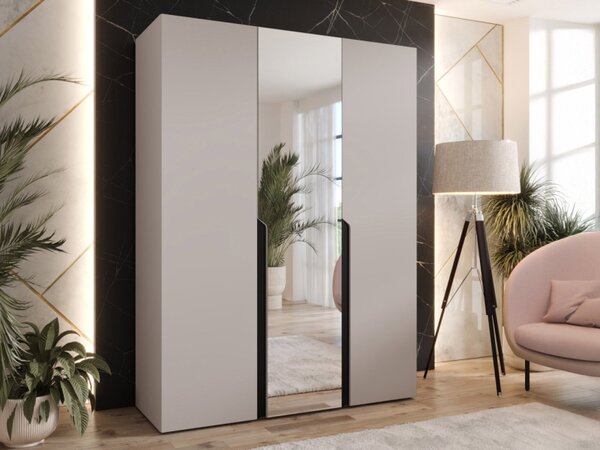 Šatní skříň se zrcadlem Frokow 2 150 cm, Barva: černá 5903211483431