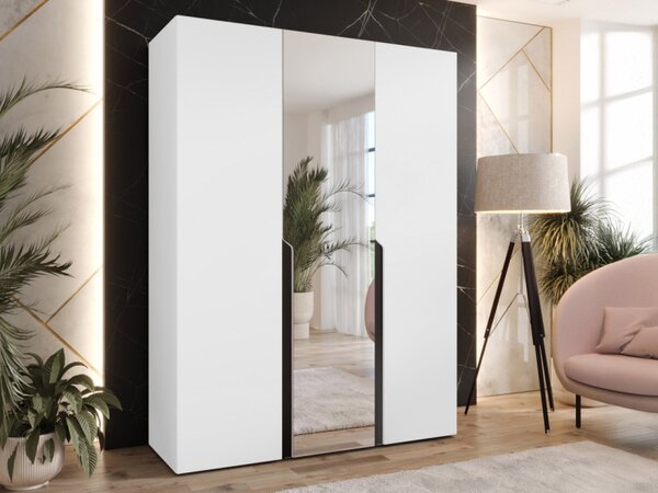 Šatní skříň se zrcadlem Frokow 2 150 cm, Barva: černá 5903211483431