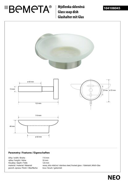 Bemeta Design NEO: Mýdlenka - 104108045