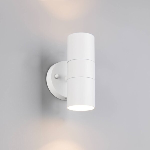 Trio Lighting Venkovní nástěnné svítidlo Turia, matná bílá, výška 16 cm, kov, stmívatelný, Bílá / opál, Hliník, Moderní