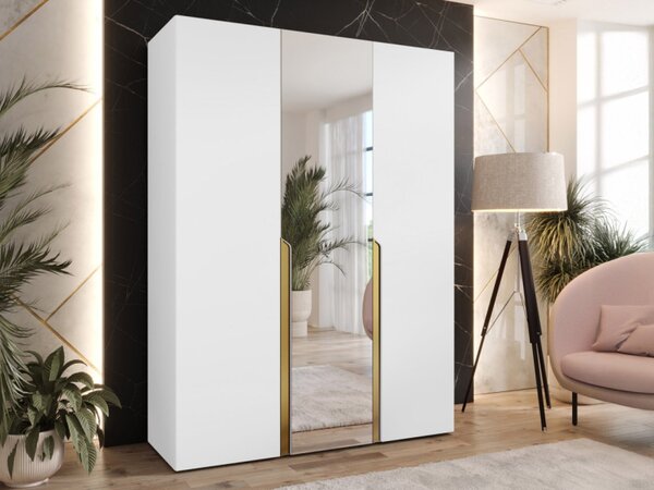 Šatní skříň se zrcadlem Frokow 2 150 cm, Barva: černá 5903211483431