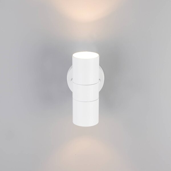 Trio Lighting Venkovní nástěnné svítidlo Turia, matná bílá, výška 16 cm, kov, stmívatelný, Bílá / opál, Hliník, Moderní