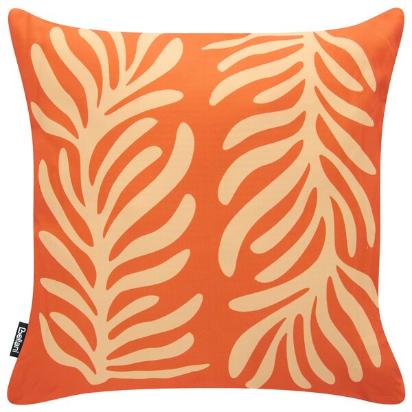 Sada 2 venkovních polštářů ALISMA Rostlinný vzor 45 x 45 cm Oranžová