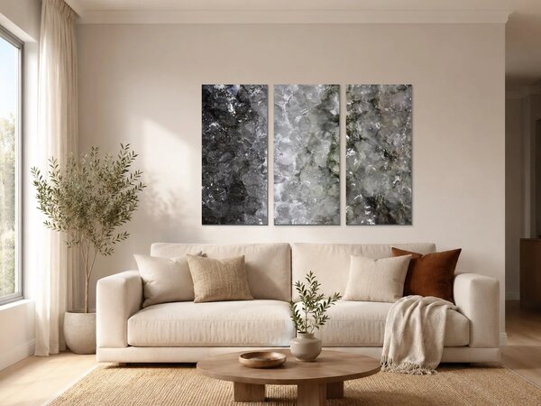 Struktura ledu – Třídílný obraz A, 90 × 60 cm