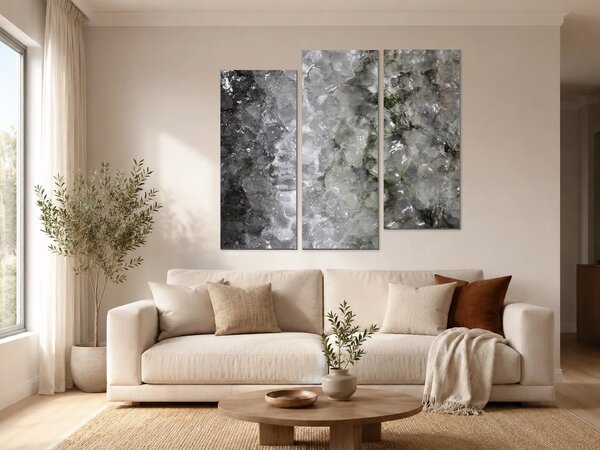 Struktura ledu – Třídílný obraz C, 120 × 100 cm