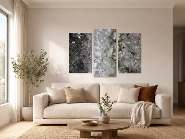 Struktura ledu – Třídílný obraz B, 90 × 60 cm