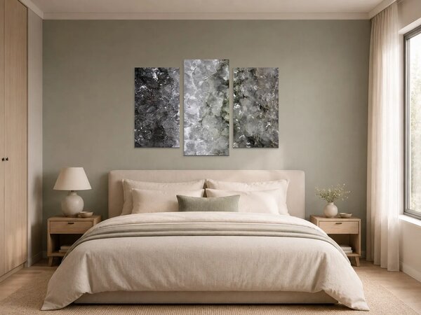 Struktura ledu – Třídílný obraz B, 90 × 60 cm