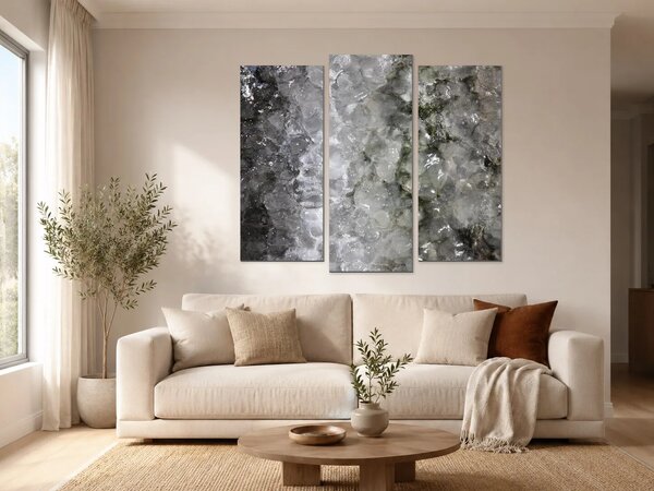 Struktura ledu – Třídílný obraz B, 120 × 100 cm