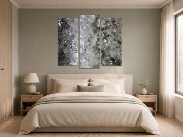 Struktura ledu – Třídílný obraz B, 120 × 100 cm