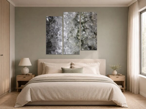 Struktura ledu – Třídílný obraz C, 120 × 100 cm