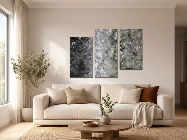 Struktura ledu – Třídílný obraz C, 90 × 60 cm