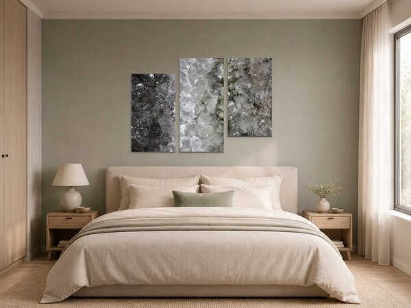 Struktura ledu – Třídílný obraz C, 90 × 60 cm