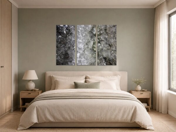Struktura ledu – Třídílný obraz A, 90 × 60 cm