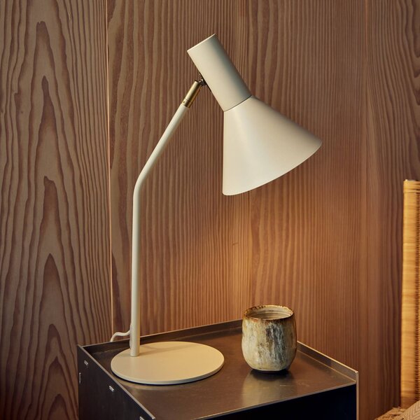 FRANDSEN Stolní lampa Lyss, béžová, kov, výška 50 cm, E27, Krémová / jantar, Obývací pokoj / jídelna, kov, Design