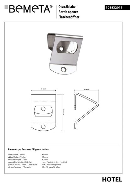 Bemeta Design Otvírák lahví - 101832011