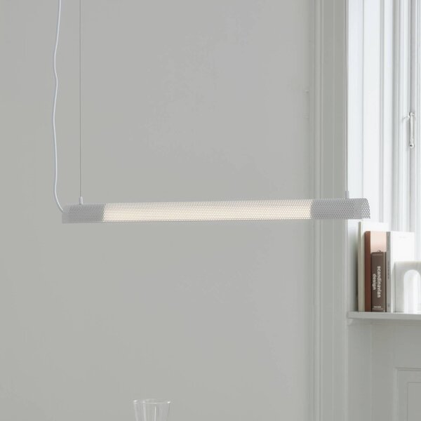 GEJST závěsné světlo Radent, bílé, délka 70 cm, G13 LED, Bílá / opál, Obývací pokoj / jídelna, kov