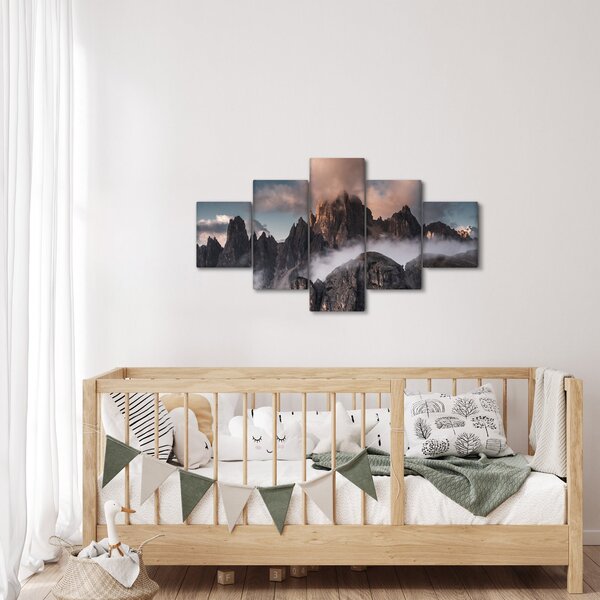 Obraz - Italské dolomity schované v mlze (125x70 cm)