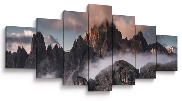 Obraz - Italské dolomity schované v mlze (210x100 cm)