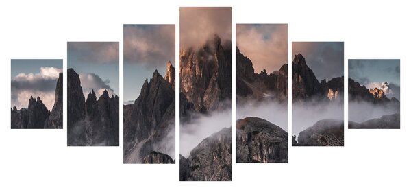 Obraz - Italské dolomity schované v mlze (210x100 cm)