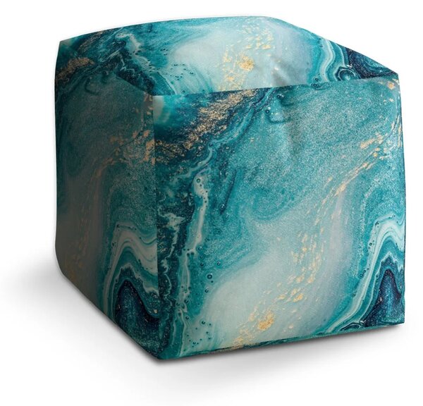 Sablio Taburet Cube Modrý pigment - 40x40x40 cm