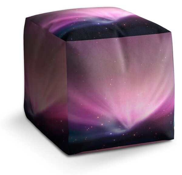 Sablio Taburet Cube Fialová záře - 40x40x40 cm