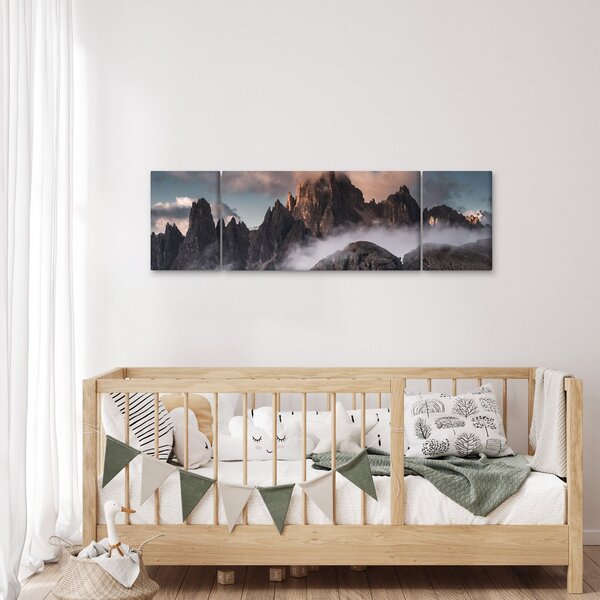 Obraz - Italské dolomity schované v mlze (170x50 cm)